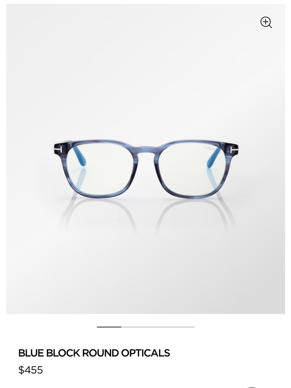 Tom Ford Round Blue Acetate Optical Glasses